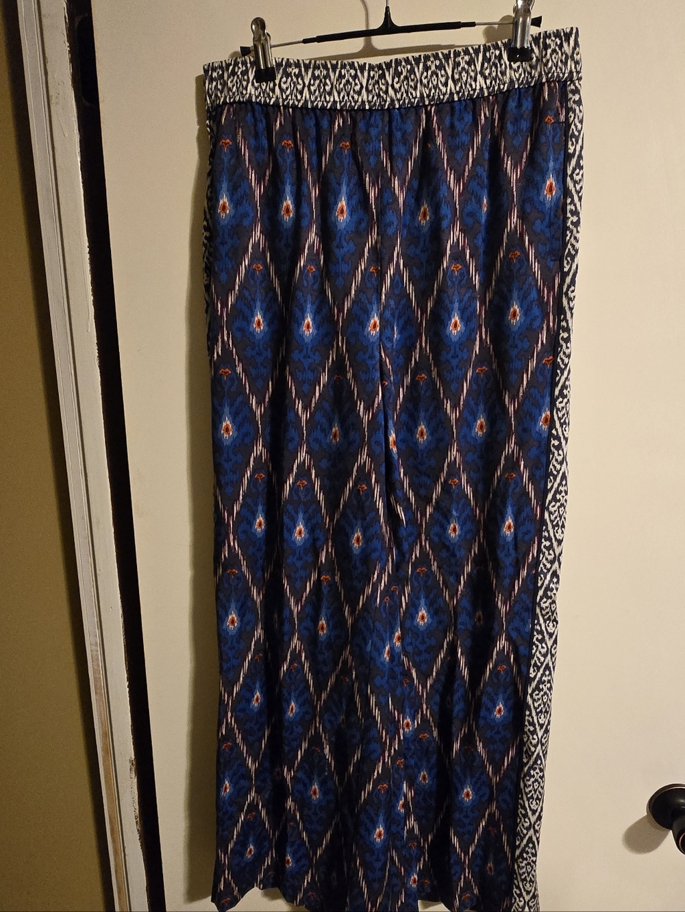 Anthropologie Blue Ikat Wide-Leg Pants - Picture 2 of 4